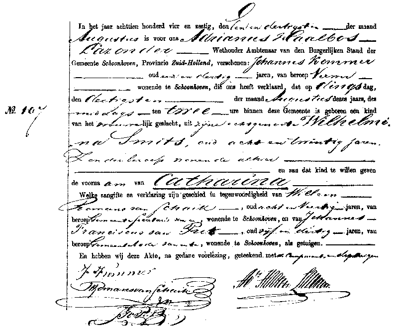 18640831 geb akte 107 Catharina dv J Kommer - W Smits